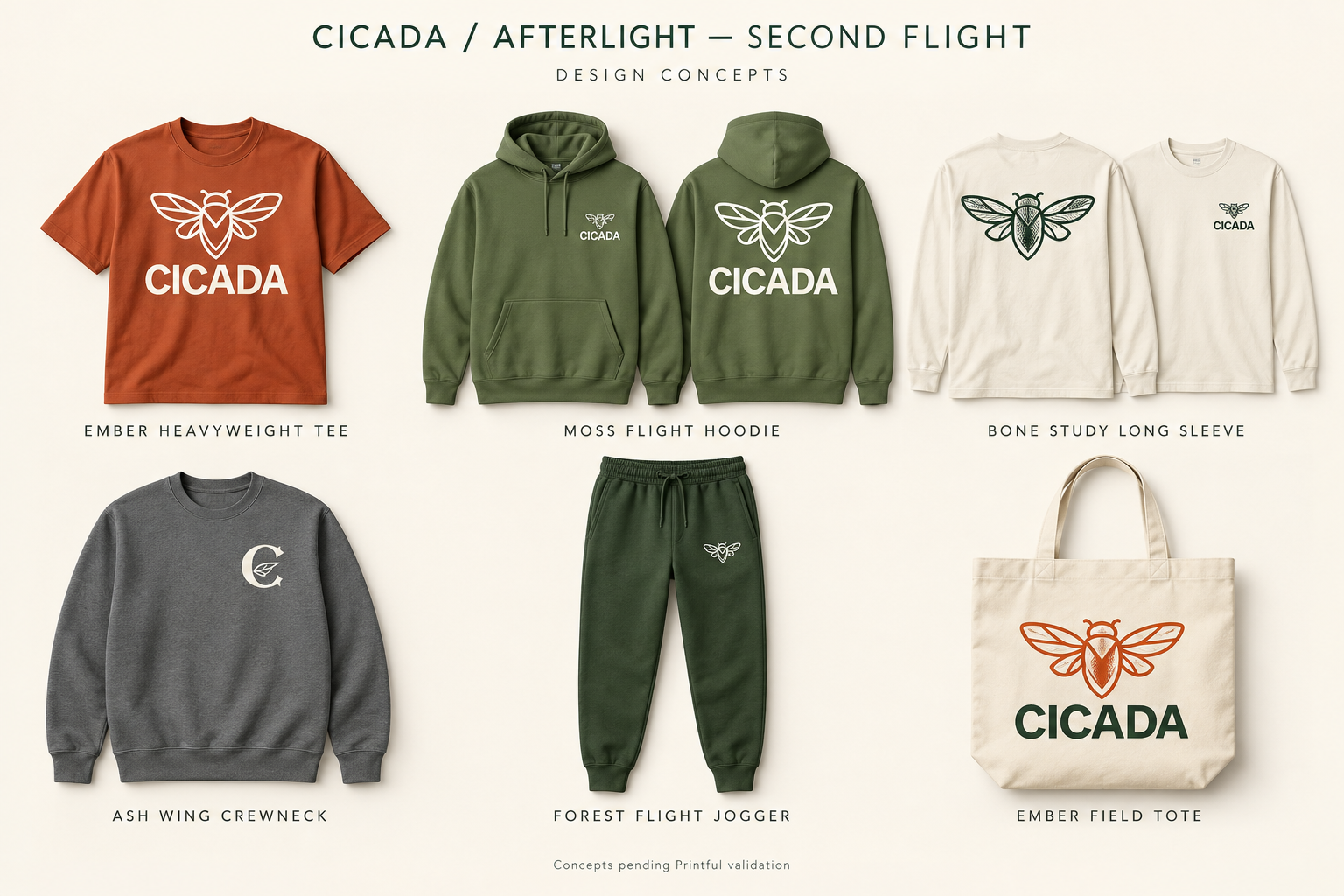 Second Flight: nine new Cicada fall design concepts in orange, olive, cream, charcoal and copper